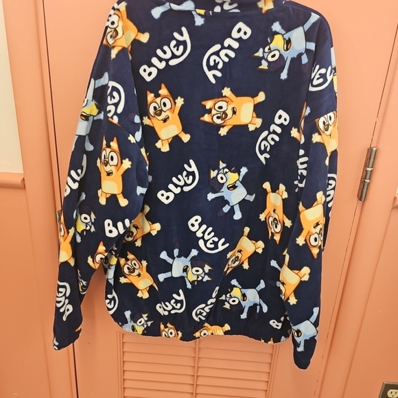 NWT Adult Unisex Size Large Bluey & Bingo Polar Fleece Sweatshirt Pullover - Picture 7 of 8